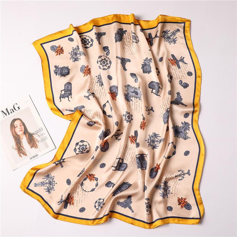 Spring and summer thin sunscreen decorative silk scarf autumn and winter warm scarf scarf simulation silk small square scarf professional small scarf