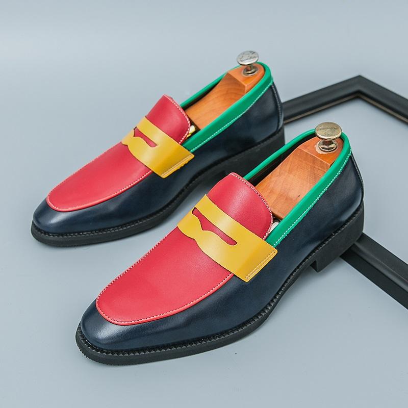 

Дизайнер Новая Мода Мужские Смешанные Цвета Слипоны Платье Деловая Повседневная Обувь Пенни Лоферы Вечеринка Свадебное Платье Выпускной Вечер Обувь 38