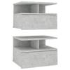 VidaXL Floating Bedside Tables 2 Pcs Concrete Grey Engineered Wood 800414