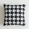 Home Decorative Embroidered Cushion Cover Black White Canvas Cotton Square Embroidery Pillow Cover 45X45Cm For Sofa Bed Chair