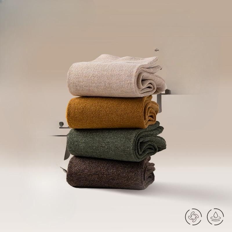 Solid-colored Cotton Socks for Autumn and Winter, Mid-calf Socks, Anti-odor and Sweat-absorbing Men's Socks, Long Calf Cotton Socks