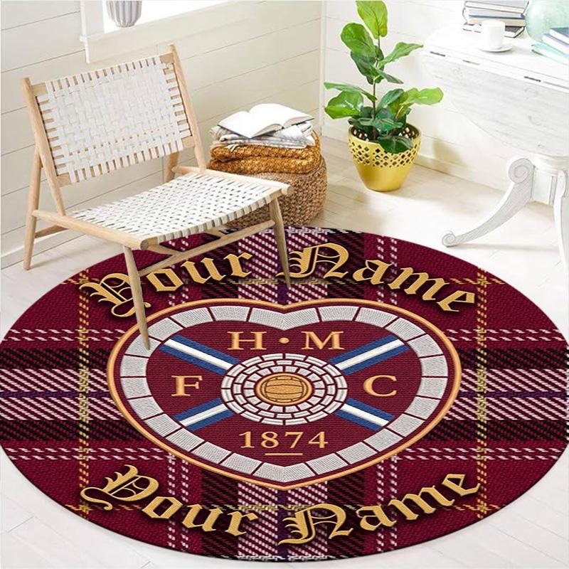 Heart Hmfc Custom Name Round Area Rug Carpet Rug For Living Room Bedroom Sofa Playroom Decor Nonslip Floor Mat