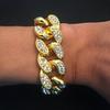 20Mm Full Diamond Men's Big Gold Chain Domineering Exaggerated Miami Chain Fashion Trend Jewelry Necklace Accessories