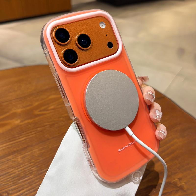 Cute Oval Magnetic For Magsafe Case For iPhone 17 16 15 14 13 12 11 Pro Max Candy Wrist Strap Lanyard Shockproof Bumper Cover