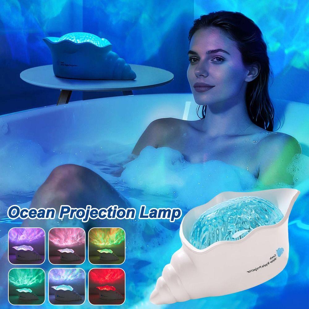 Weißes Rauschen Wasserwellen Projektor Nachttischlampe Ozean Projektionslampe Neue Meereswellenlampe
