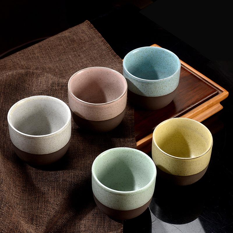 Japanese Ceramic Tea Cup Retro Matte Coarse Pottery Espresso Cups Handmade Coffee Ceramic Mug Drinkware Gift