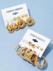 22Pcs/Set Fashion Gold Color Simple Earrings Retro Versatile Heart Faux Pearl Geometric Design Earring Daily Wear Jewelry Gifts
