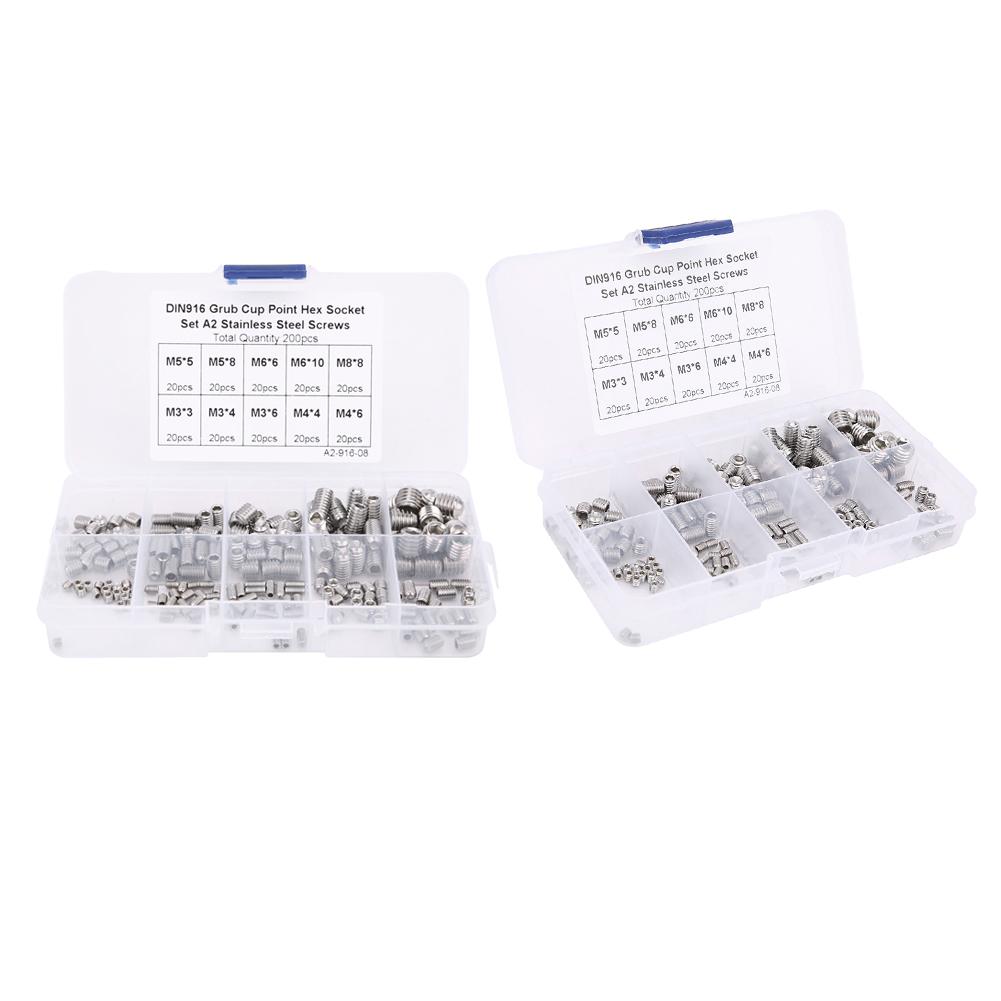 

200 шт. нержавеющая сталь чашечный шестигранный гнездовой винт для точного инструмента M3M4M5M6M8