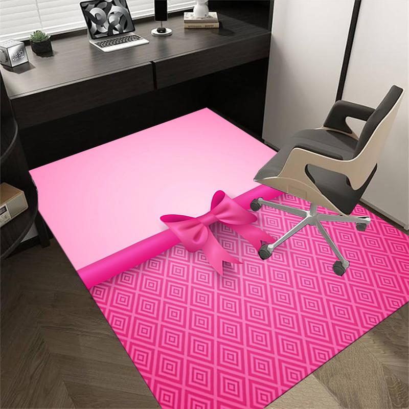 bow ribbon Crystal Velvet chair mat Area Rug - Non-Slip, Floor Mat, Office Desk Chair Rugs, Bedroom Decor.Christmas Gift-1106131