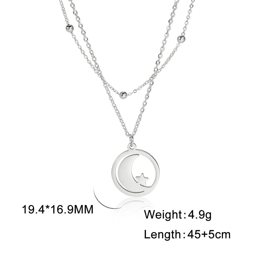 Cazador Dog Cat Four Leaf Clover Pendant Necklace for Women Stainless Steel Compass Angel Choker Double Chain Neck Jewelry 2026