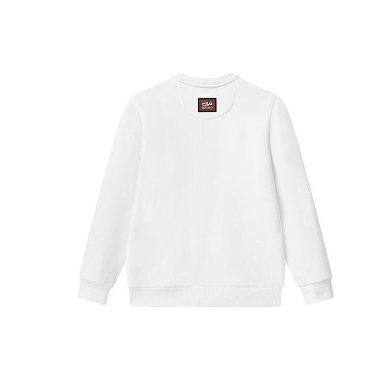 Fila Logo Cartoon Print Loose Sport Sweatshirt Men Sweatshirt Cloud-Mushroom-White F11M118204FWT