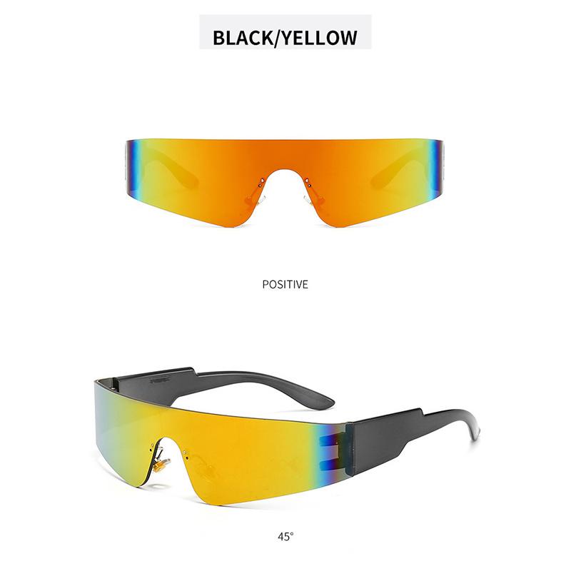 Y2K Wrap Around Solbriller For Kvinner Menn Trendy Rammeløse Futuristiske Nyanser