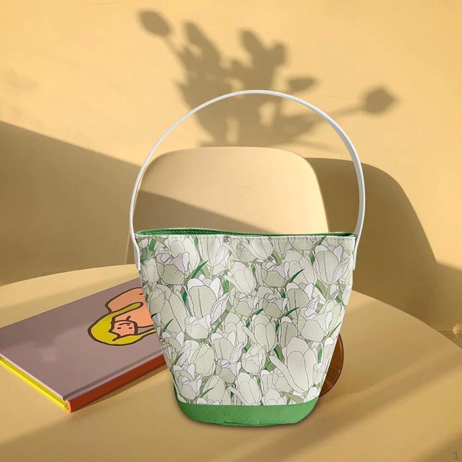 Canvas Tote Bag for Women, Embroidery Girls Handbag Fashion Women Shoulder Strap Womens Pouch Style A