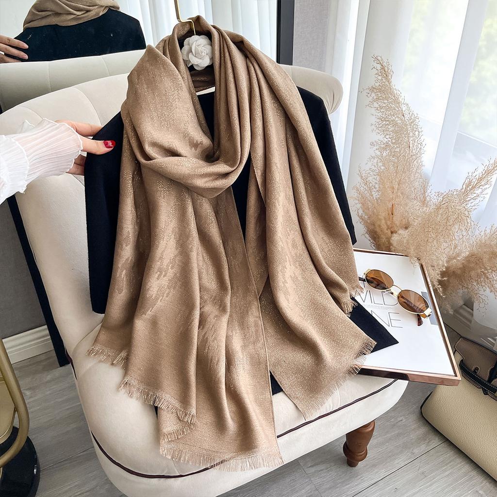 Ethnic Style Color Matching Style Fashion Going Out Imitation Cashmere Warm Shawl Cape Scarf Women'S Scarf