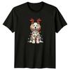 Puppy Christmas Lights Holiday Unisexs TShirt Unisexs Tee Graphic Unisex Top