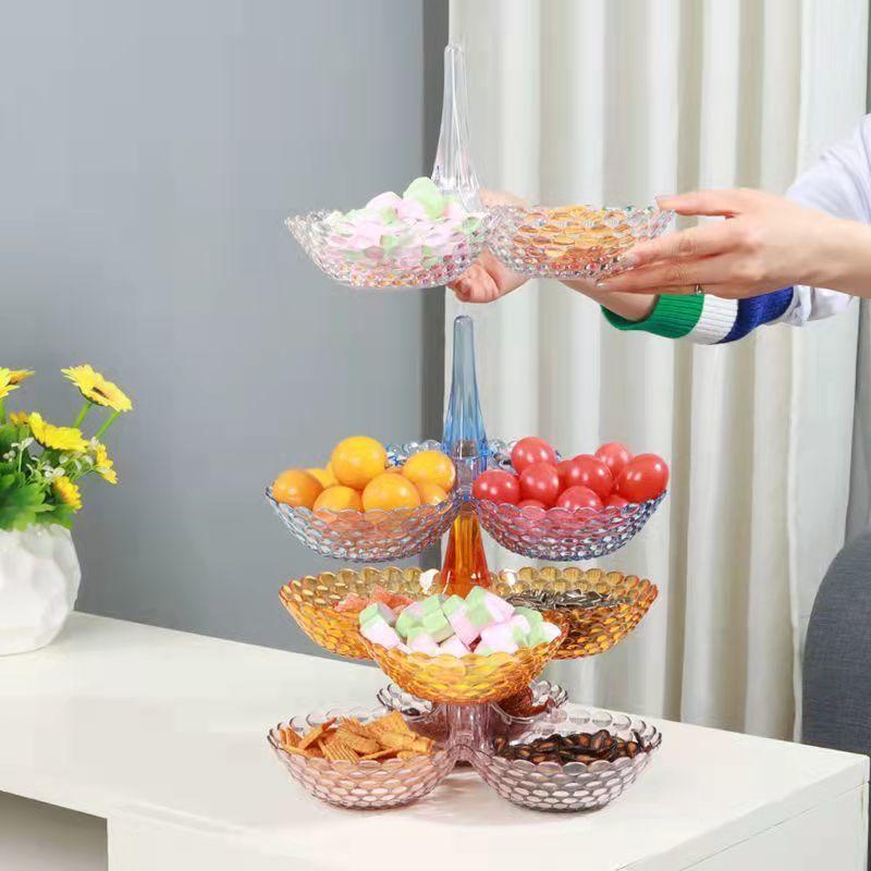 Küche Süßigkeiten Obstteller Europäischer Kunststoff Stapelbar Trockenfrüchte Snacks Tablett Home Hochzeit Party Tisch Dessert Dekoration Teller