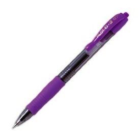 Stylo Bille G2 - PILOT - Pointe Fine Rétractable - Encre Gel Violet