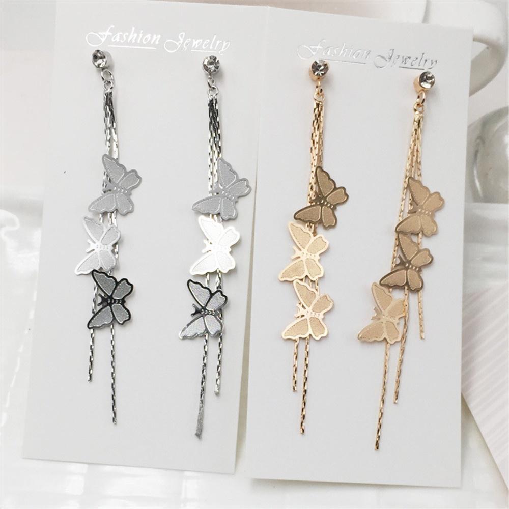 

Сексуальный пин для уха, длинные серьги-кисточки, серьги-подвески, универсальные, для личности, серьги-кисточки с бабочками золотой