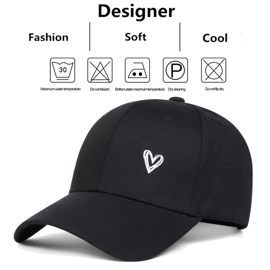 Unisex Love Embroidery Baseball Caps Spring Autumn Outdoor Adjustable Casual Hats Sunscreen Hat