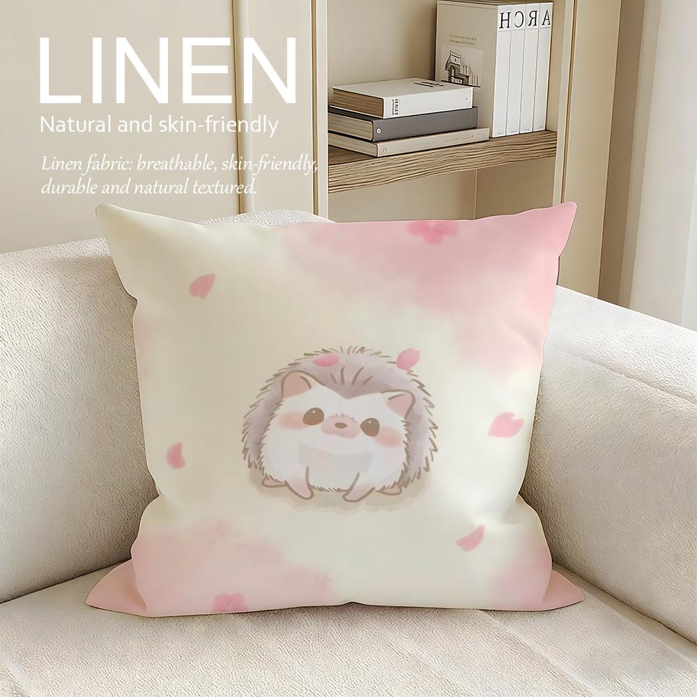 Cute Bokko Hedgehog Cushion Cover Pillowcase Set Pcs x x Breathable Washable Sofa Cushion Cover