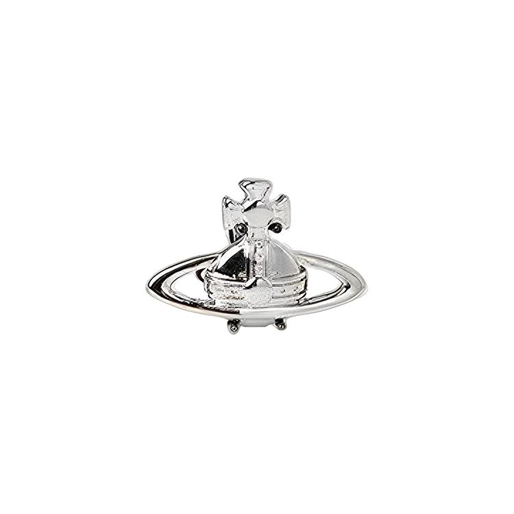 Vivienne Westwood Suzon Fashionable Versatile Saturn Brass Earrings Unisex Earrings 6201004602P008P008 Box