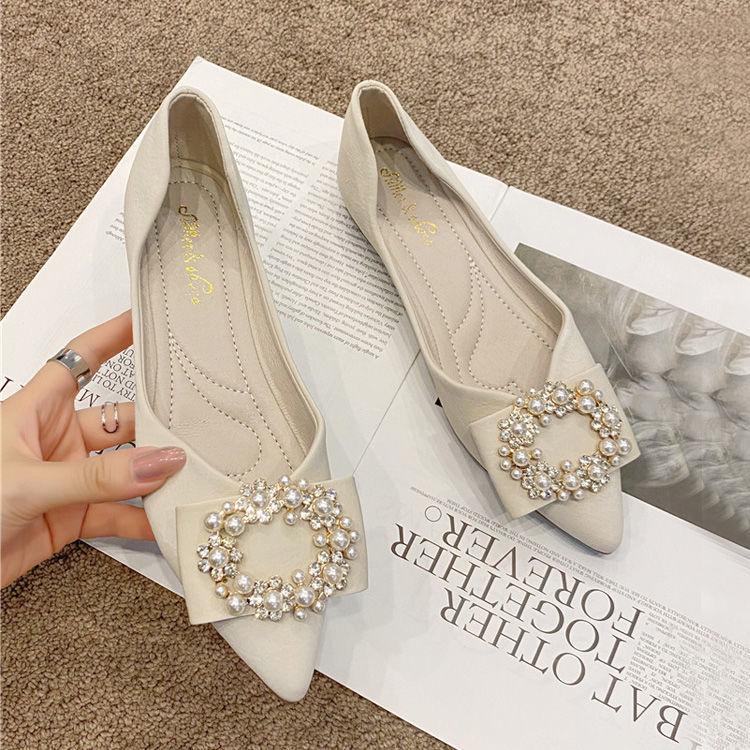 Women In Flat Shoes Spring Versatile Simplicity Shoes For Women Sneakers Shoes For Women Flats Shoes White Women Shoes