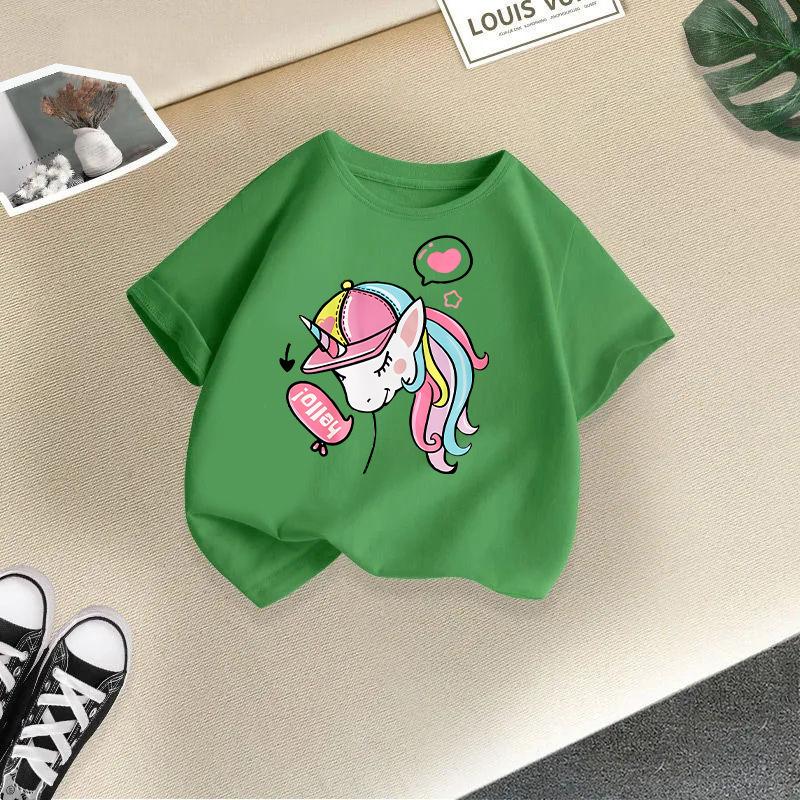 Kid T Shirt Unicorn Printed Children T-shirt Kids 100% Cotton Clothes Tshirt Tops Boys Girls Baby Tee 2-13Y