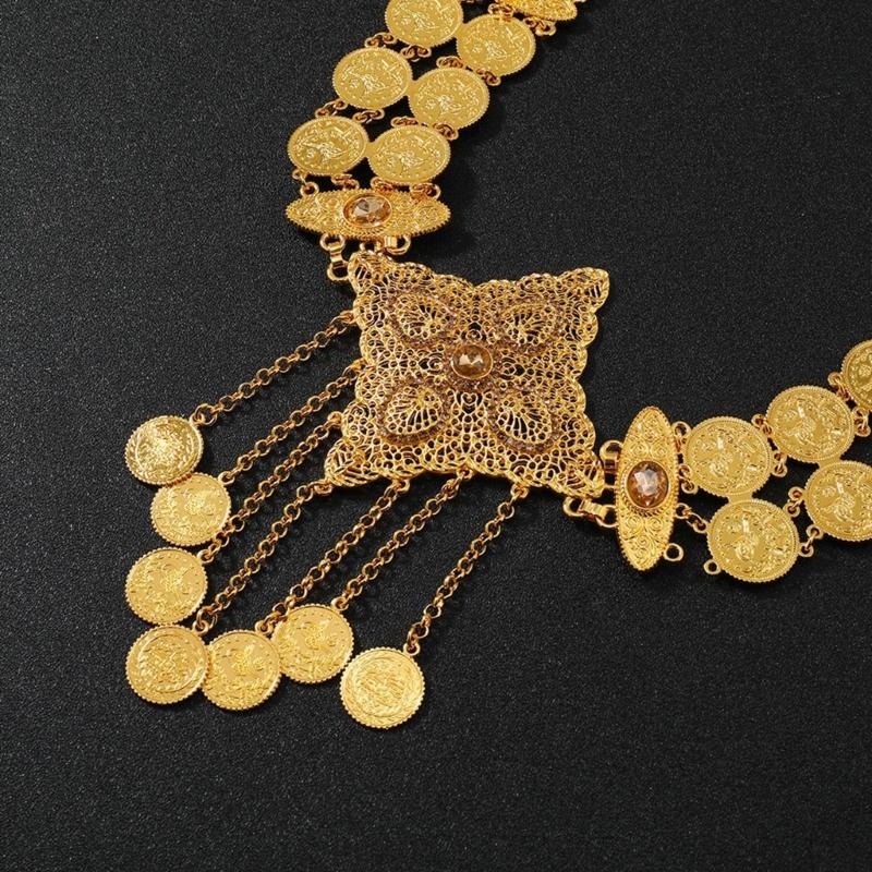 Blingbling Waist Belt Stylish Carved Floral Waist Chain Belt Elaborate Chain Belly Chain for Wedding Waist Chain