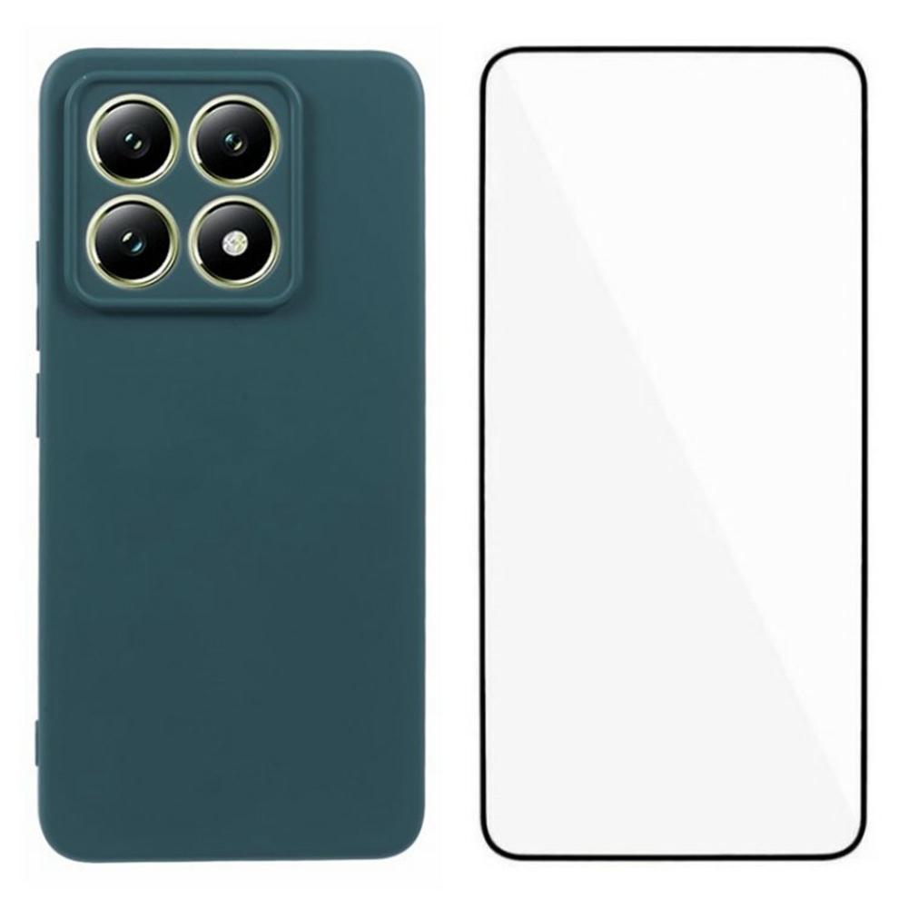 WANLONFENG RB2 Series for Xiaomi 14T Pro Case Soft TPU Phone Cover with Screen Protector