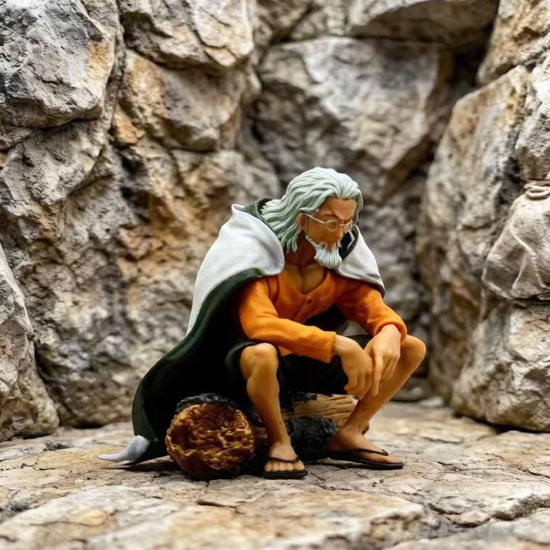 @.One Piece Anime Creator x Silvers Rayleigh Action Figure, Luffy's Mentor Rayleigh Collectible Doll Toy, Kids Birthday Gift