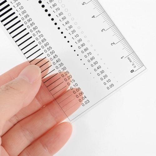 uxcell High-Precision SEC Size Estimation Chart, 8cm 0.2mm Cover Transparency Defect Detection Film Ruler for Measuring Diameter and Line Width Defect