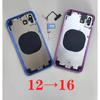 DIY Housing For iPhone 12 To 16 , Housing 12 Body 16 Action Buttion Back Battery Middle Frame Replacement For iPhone 12 Like 16