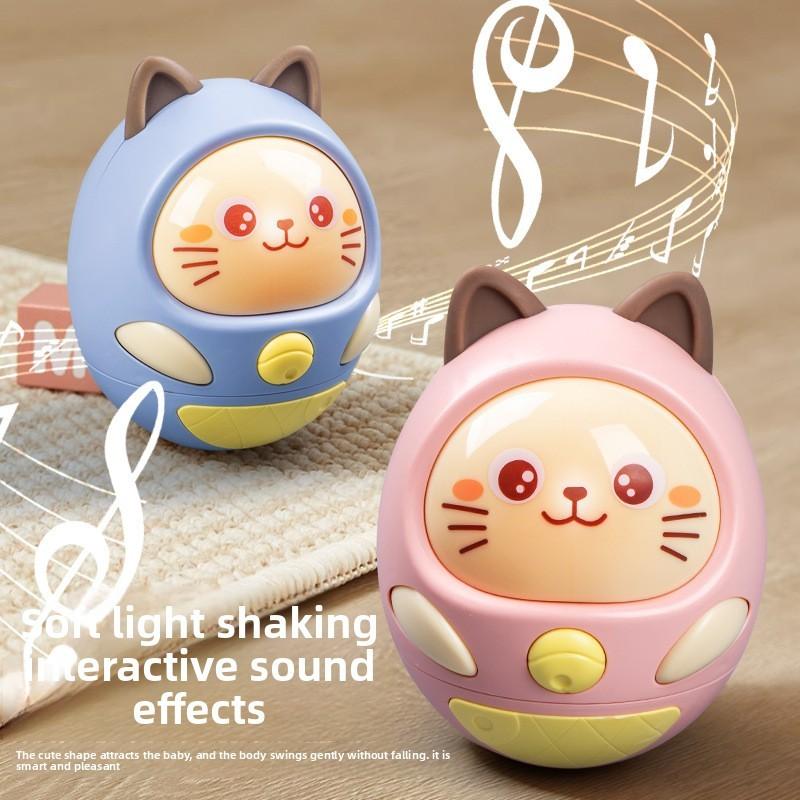 Cat Appearance Tumbler Toy With Sound And Light Effects And Interactive Shaking