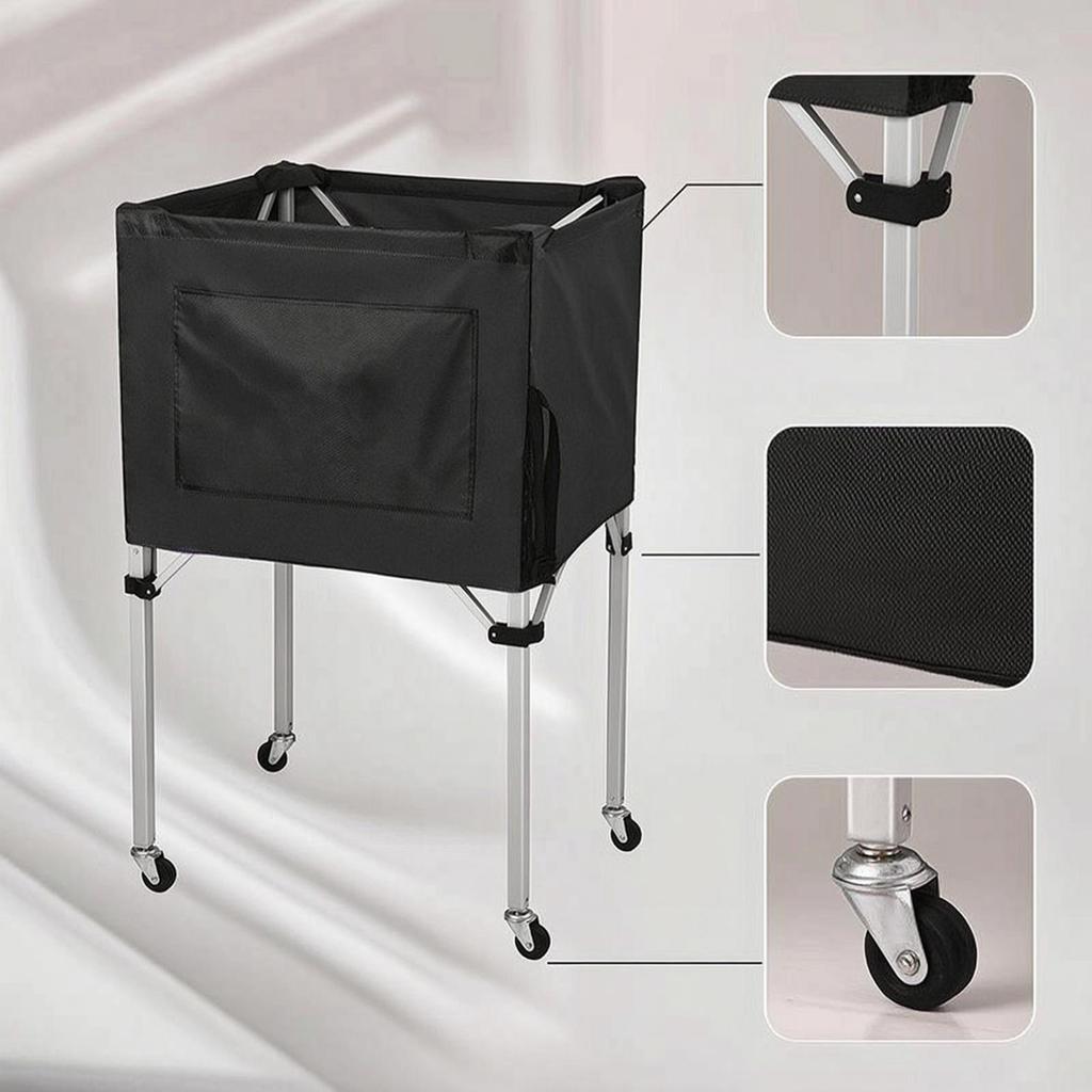 Ball Storage Cart Foldable Folding Collapsible for Gym, Coaches