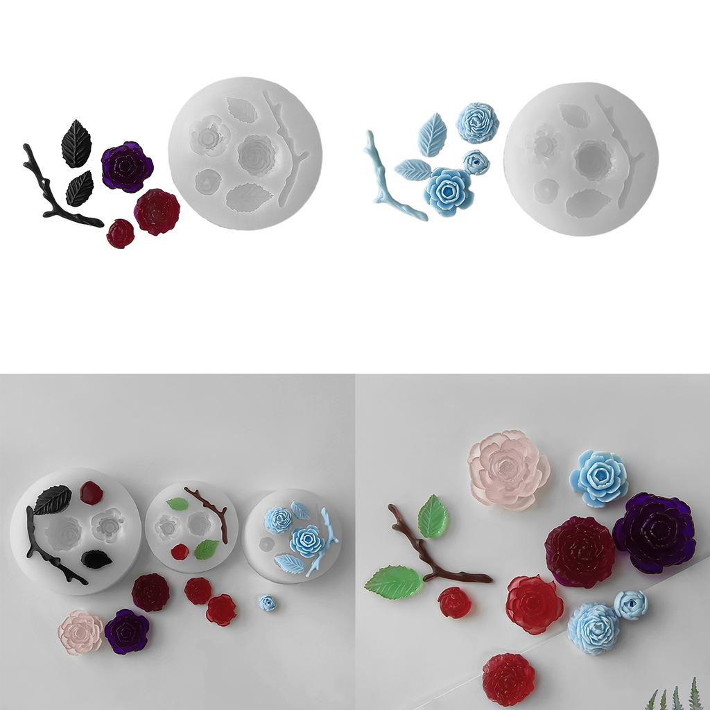 Diy Handmade Products Rose Flower Ornament Silicone Mold Scented Gypsum Ornaments Drop Glue Resin Mold for Decoration