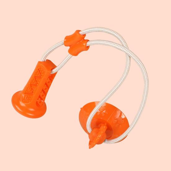 Dog Teething Toy with Treat Dispenser Suction Cup TPR Chew Ball Interactive Boredom Relief Dental Health Self-Play Pet Toy for Anxiety Energy Burn