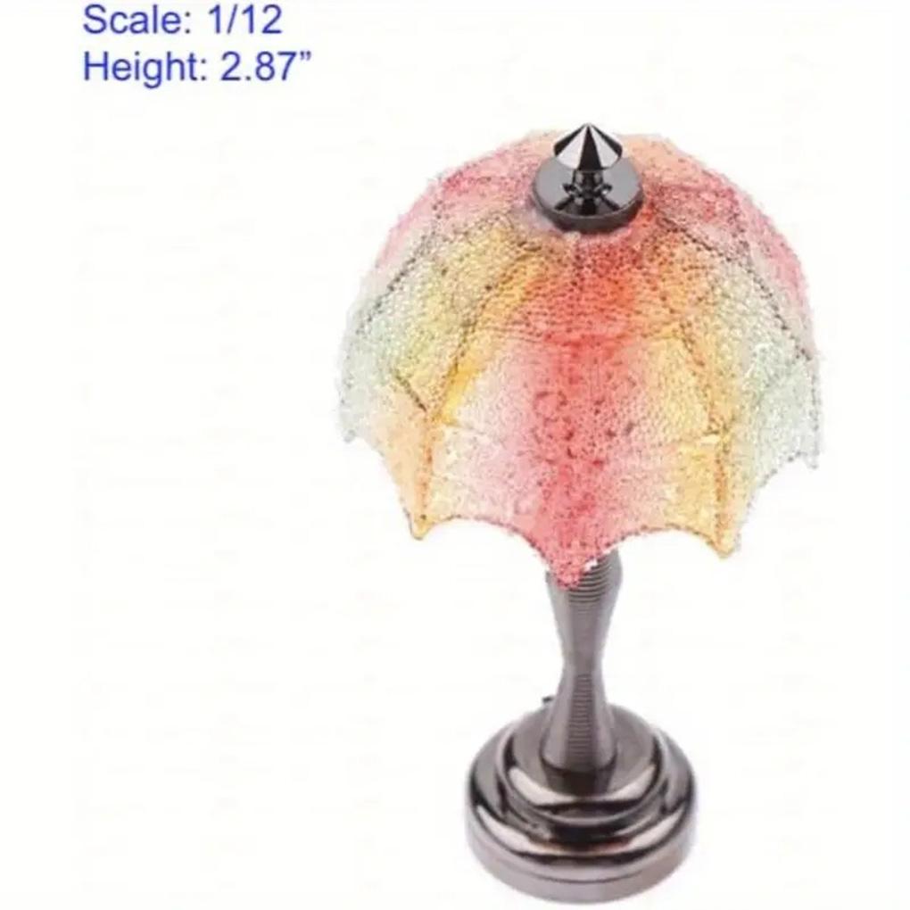 1/12 LED Puppenhaus Tischlampe DIY Mini Gotische Schreibtischlampe DIY Warmweiße LED Wandleuchten Puppenhaus Dekoration Modell Ausstellung