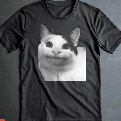Funny Meme Cat Shirt,Sad Kitten Meme Standing Cat T-Shirt, Gift Shirt