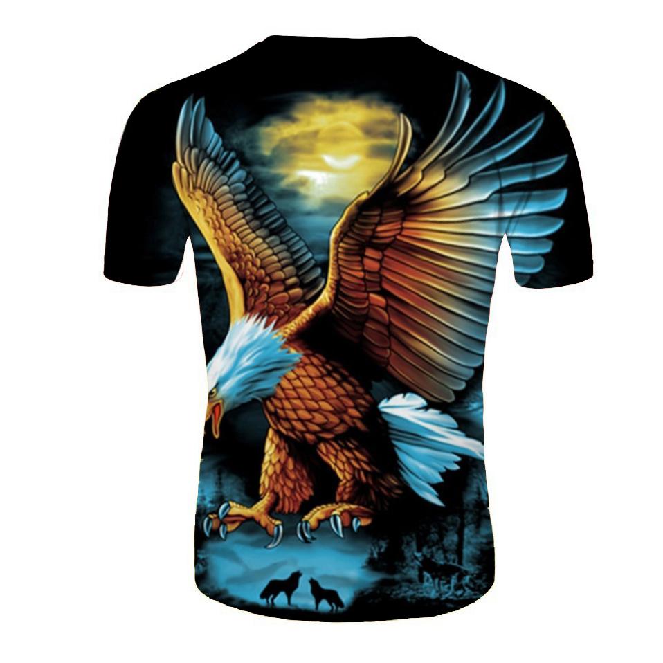 Ζώο Αετός 3D Εκτύπωση T-Shirt Άνοιξη Καλοκαίρι Μπλουζάκι Γυναικείο Ανδρικό Ρούχο Μεγάλο Μέγεθος Λαιμόκοψη Ο Κοντομάνικο Φαρδύ Τοπ Αναπνεύσιμο Μπλούζες Ζευγαριού