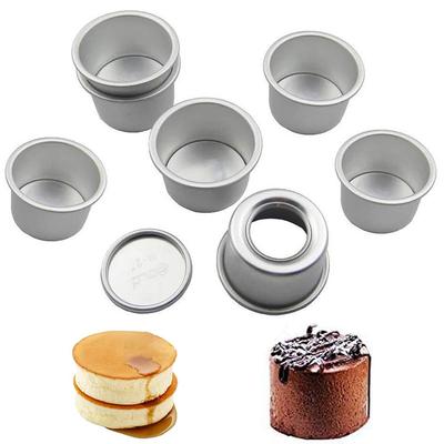 5 Stück Performance Aluminium Mini Runde Käsekuchenform 2 Zoll Käsekuchenform Cupcake-Form Muffinform Desserts Kuchen Backform