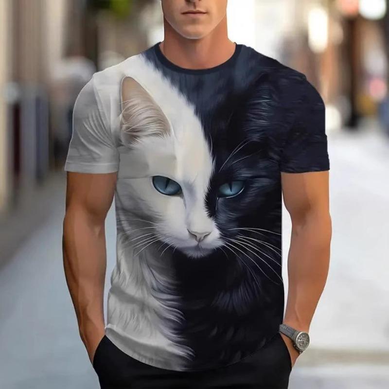 

3D Літня Модна Футболка з Цифровим Принтом Тварин з Коротким Рукавом 6XL