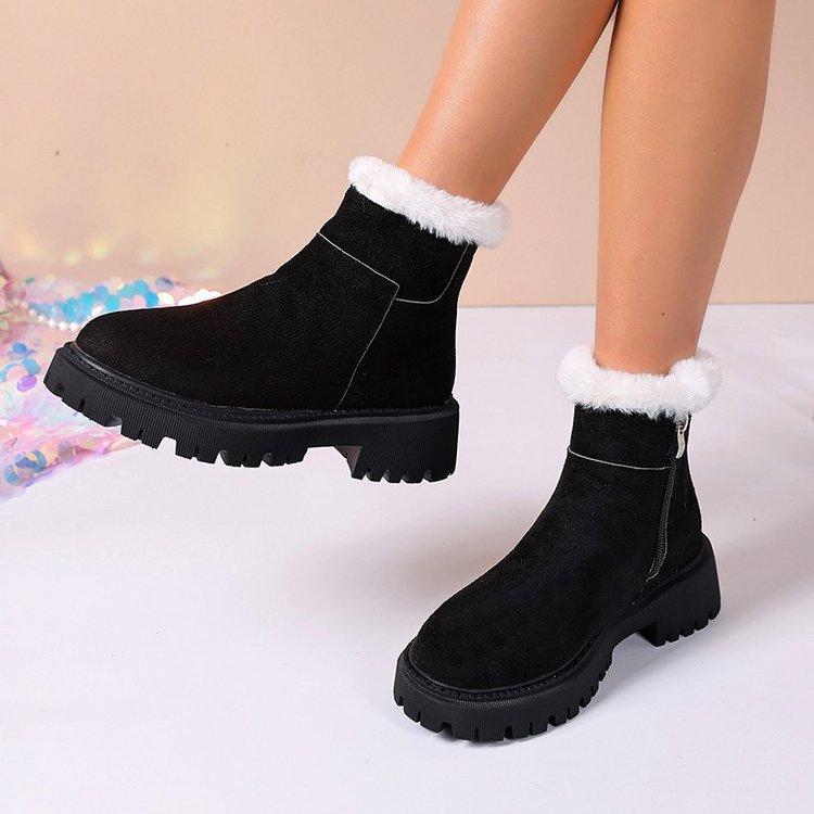 Women's fashion warm not tired feet thick soles soft elastic comfortable shock-absorbing waterproof non-slip casual snow boots cotton shoes