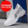 Fashion Men White Sneakers Elevator Shoes Men's Hidden Heels Breathable Heightening Shoes Increase Insole 6CM Sports Casual Height Shoes