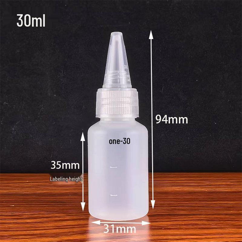 30/50/100ml HDPE Semi-transparent Graduated Squeeze Bottle with Scale for Ink, Glue, or Droppers