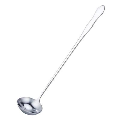 Dlhá rukoväť lyžice z nehrdzavejúcej ocele, malá okrúhla hlboká miešacia lyžica na polievku, olejové korenie
