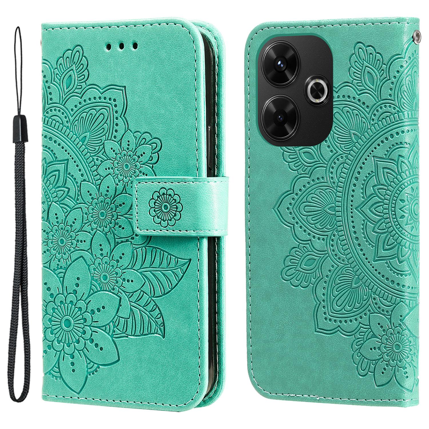 

For Xiaomi Redmi 13x 4G/13 5G/13 4G/Redmi Note 13R 5G/Poco M6 4G Case Wallet Leather Phone Cover Green