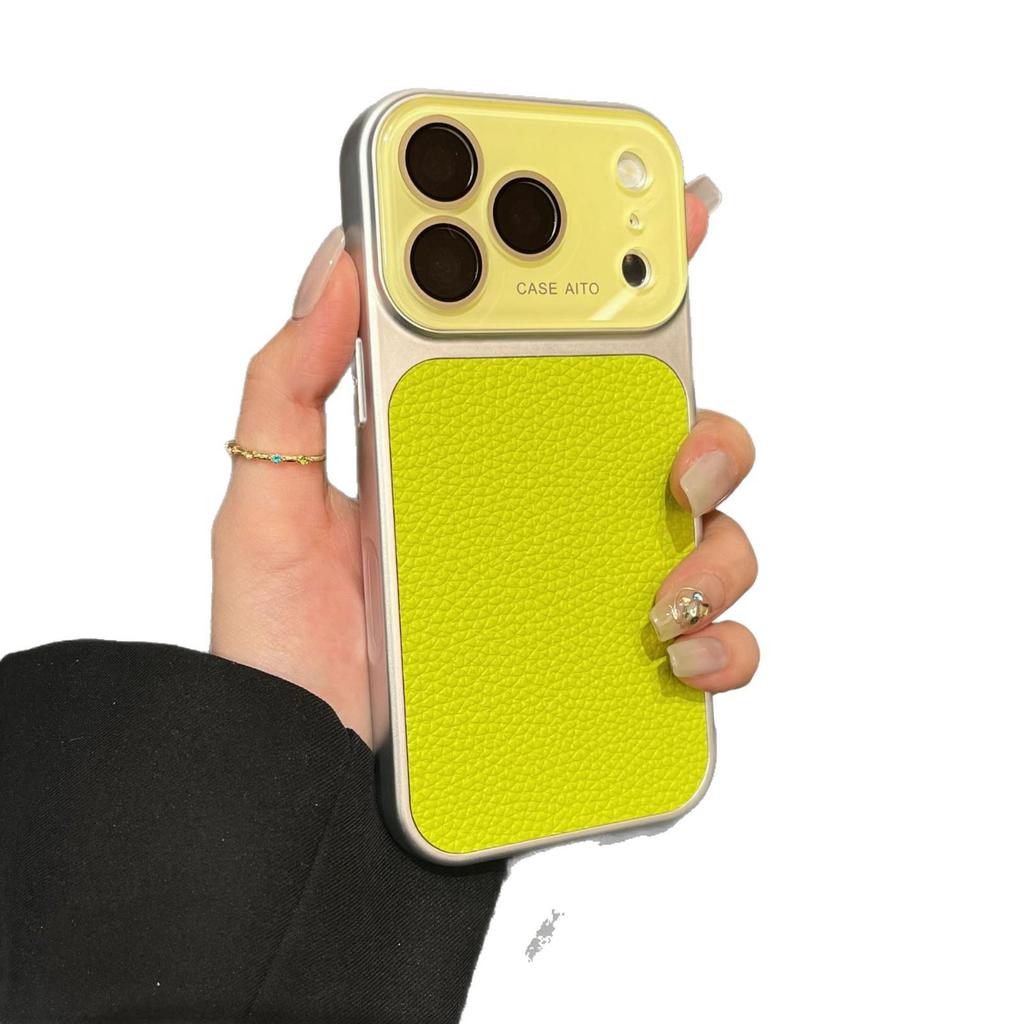 iPhone 17 Pro Max Lychee Pattern Leather Texture Case, Full Coverage for Apple 16