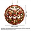 Cute Scandinavian Gnomes with Gifts Acrylic Christmas Tree Ornament festive round hanging sign Christmas tree ornament Xmas party decor