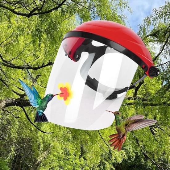 Hummingbird Feeder Hat Wearable Bird Feeder Hummingbird Face Cushion Feeder Wild Bird Feeder Helmet for Garden Patio Yard