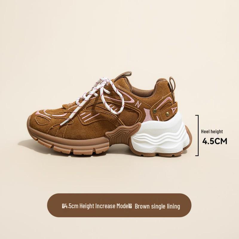 2025 Women's Summer Slimming Retro Dad Sneakers: Breathable, Thick Sole, Height-Boosting Casual Shoes